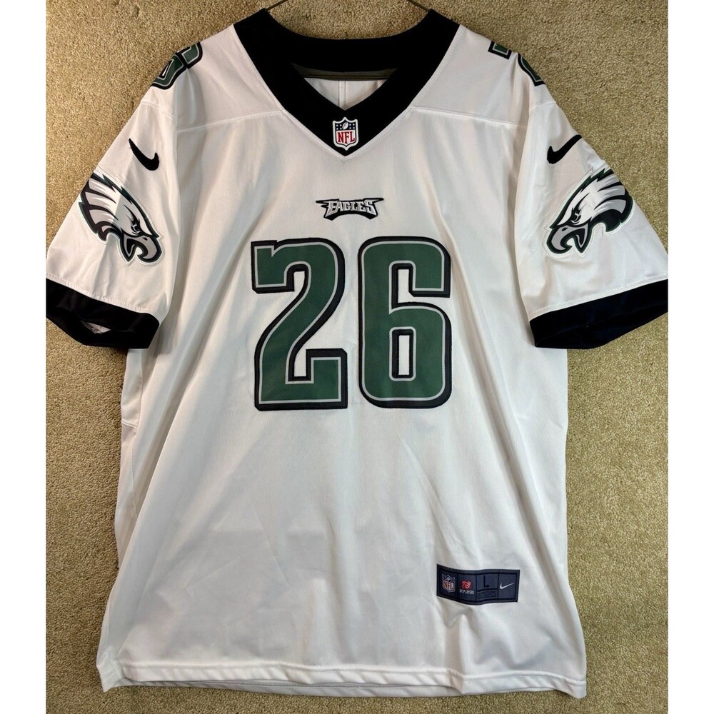 Nike Philadelphia Eagles Miles Sanders 26 On Field Jersey White Sewn Mens Large
